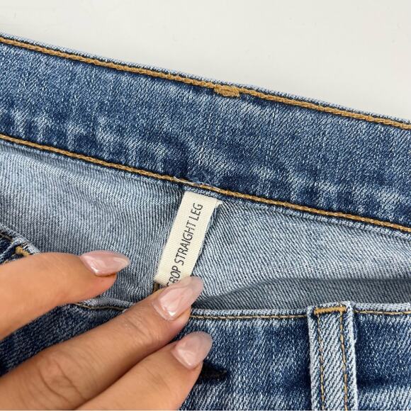 REVOLVE Rag & Bone Crop Straight Leg Raw Edge Jeans in Belgrave Wash Size 28 - Picture 9 of 12